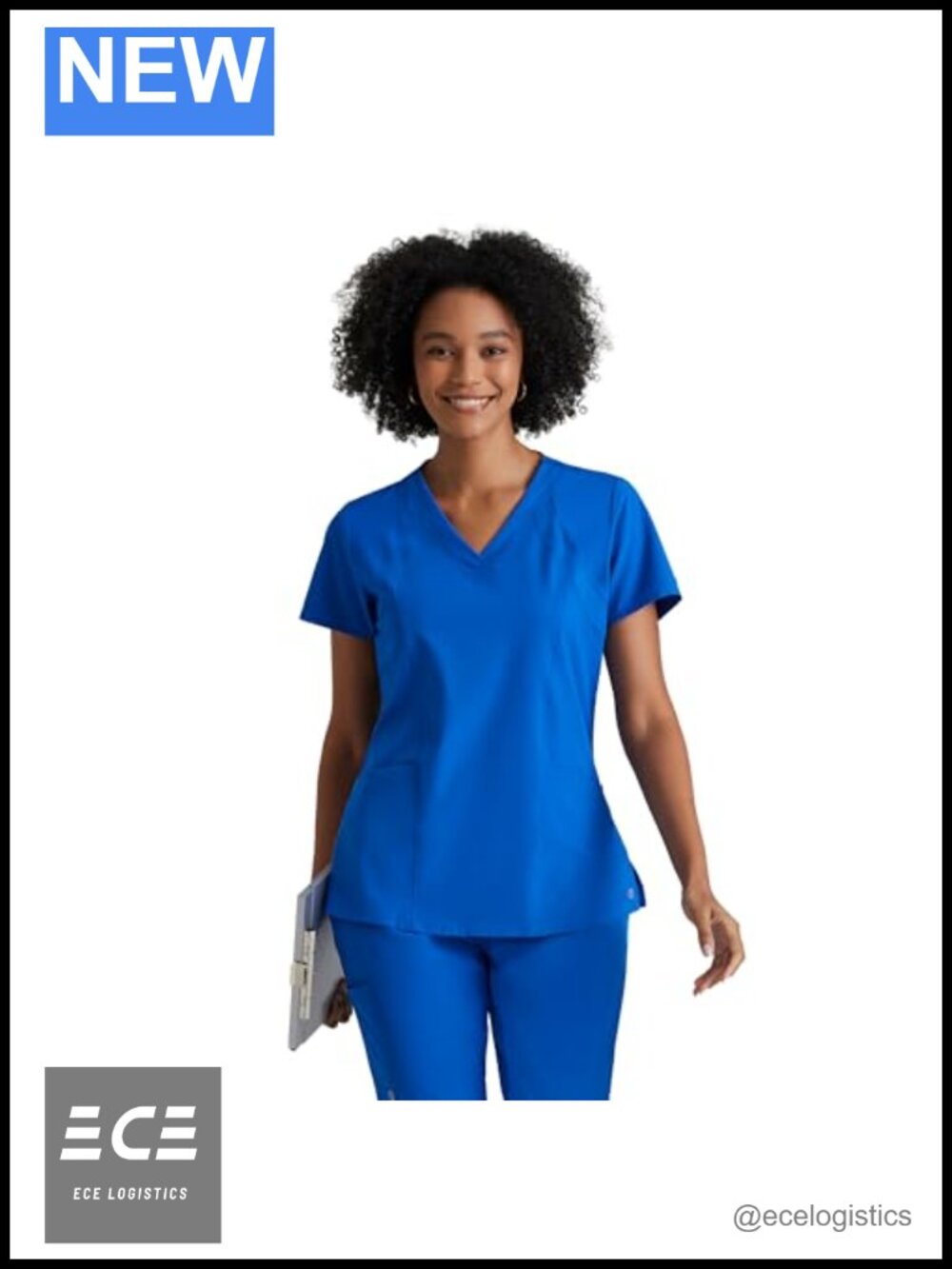 Barco One Racer Classic Fit Scrub Top Women 4-Pocket V-Neck Medical